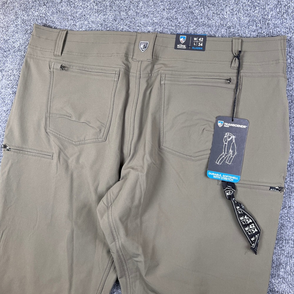 Kuhl Transcendr Pants Mens 42x34 Klassik Fit Softshell Hiking Pants Brown NWT - Picture 1 of 8